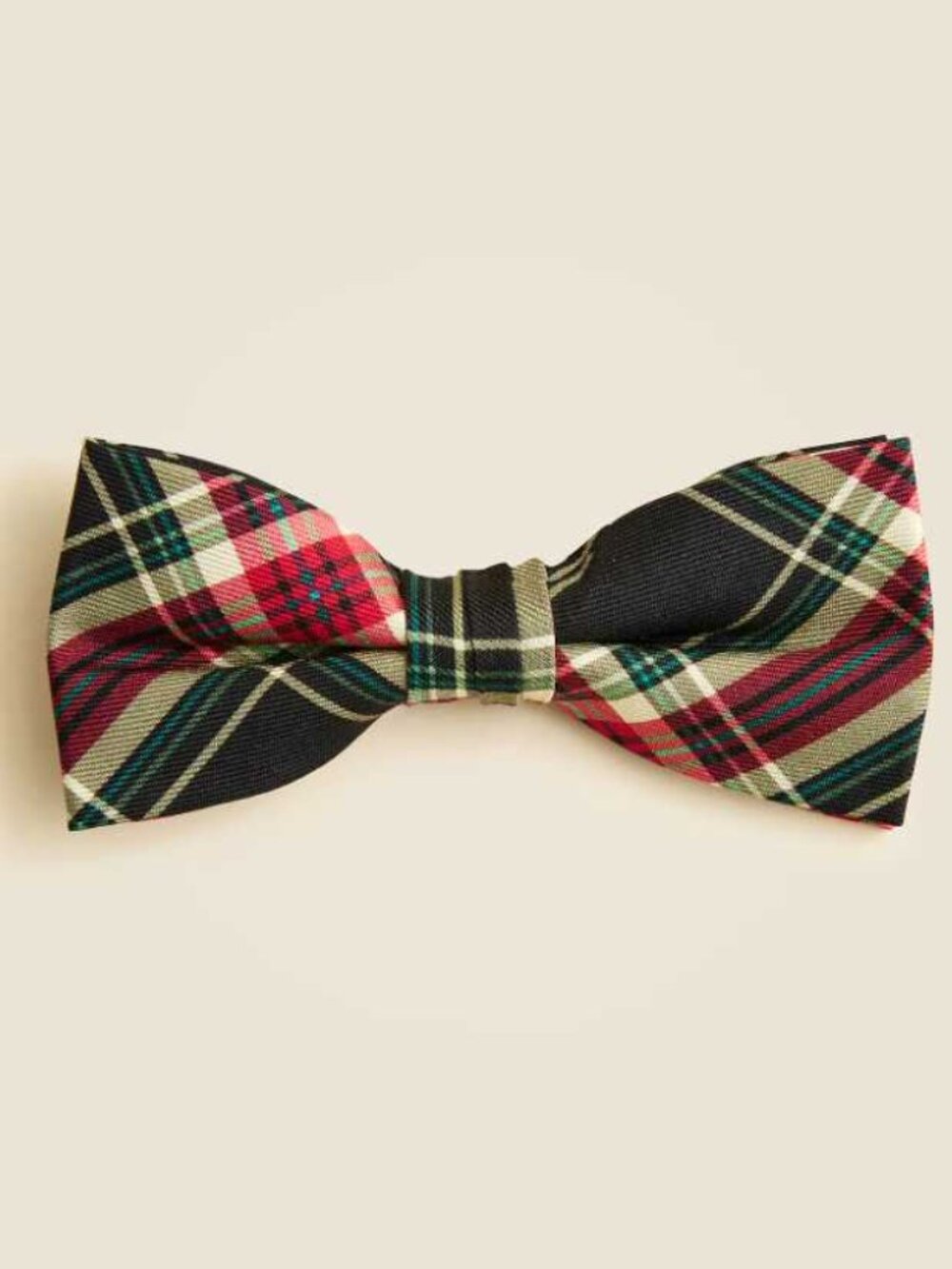 New boys S-M Crewcuts x J.Crew silk bowtie in Stewart tartan Christmas plaid